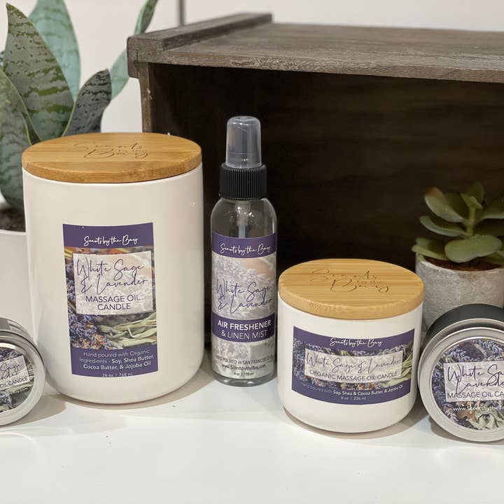 Scents by the Bay - Wholesale Jar/Filled Candle - 8 oz Reusable Ceramic: Organic Massage Oil Candle10