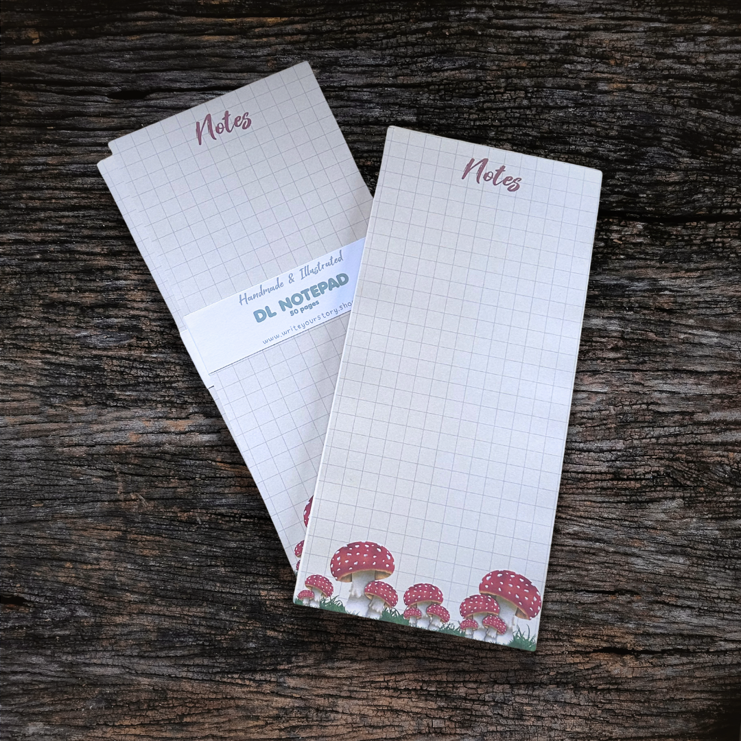 Write Your Story – wholesale Notepad – Mushroom DL Notepad1