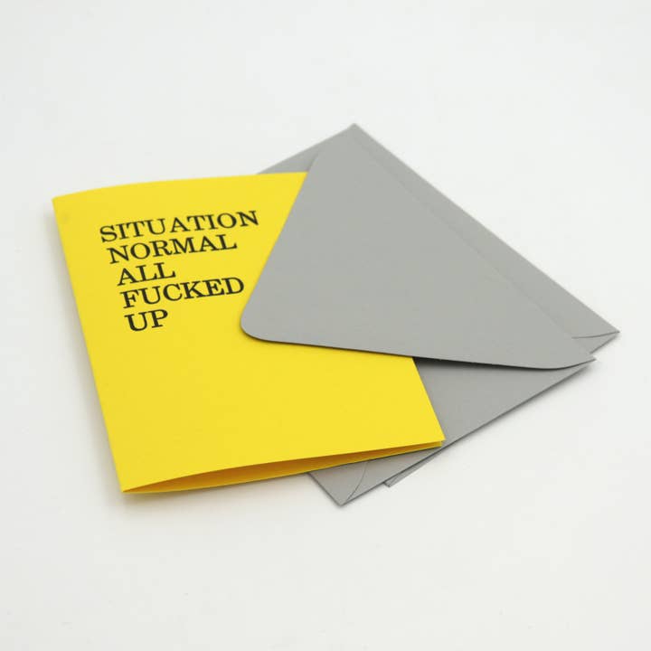 Fed AF Bogtryk Hilsenkort - SNAFU for engroshandel hos Reflex Letterpress