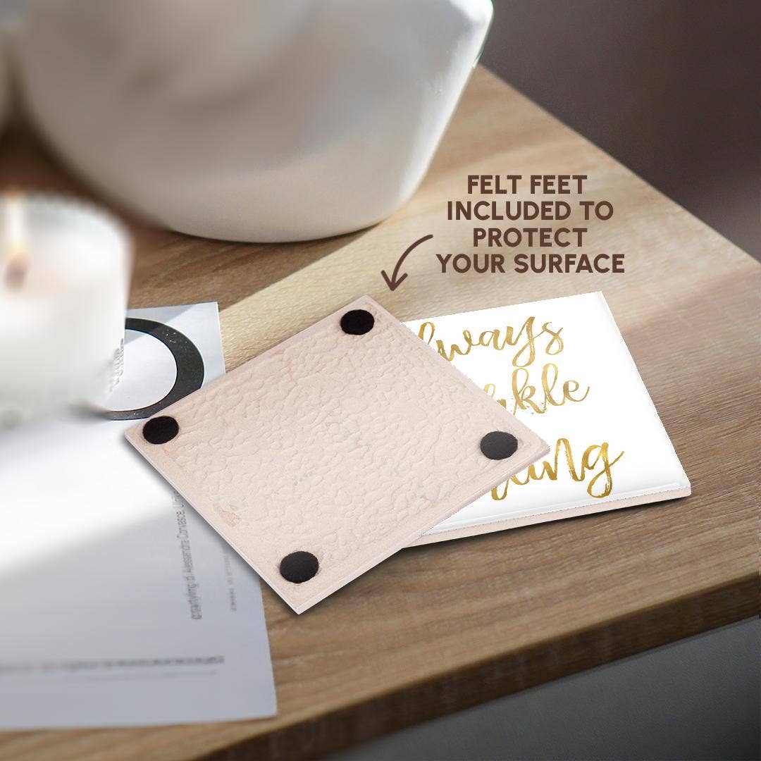 3dRose - Wholesale Coasters - 3dRose, Image of Gold Always Sparkle Darling Quote, Coaster3