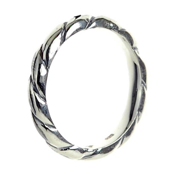 Anel Prata Slim Espiral por atacado de ElfCraft