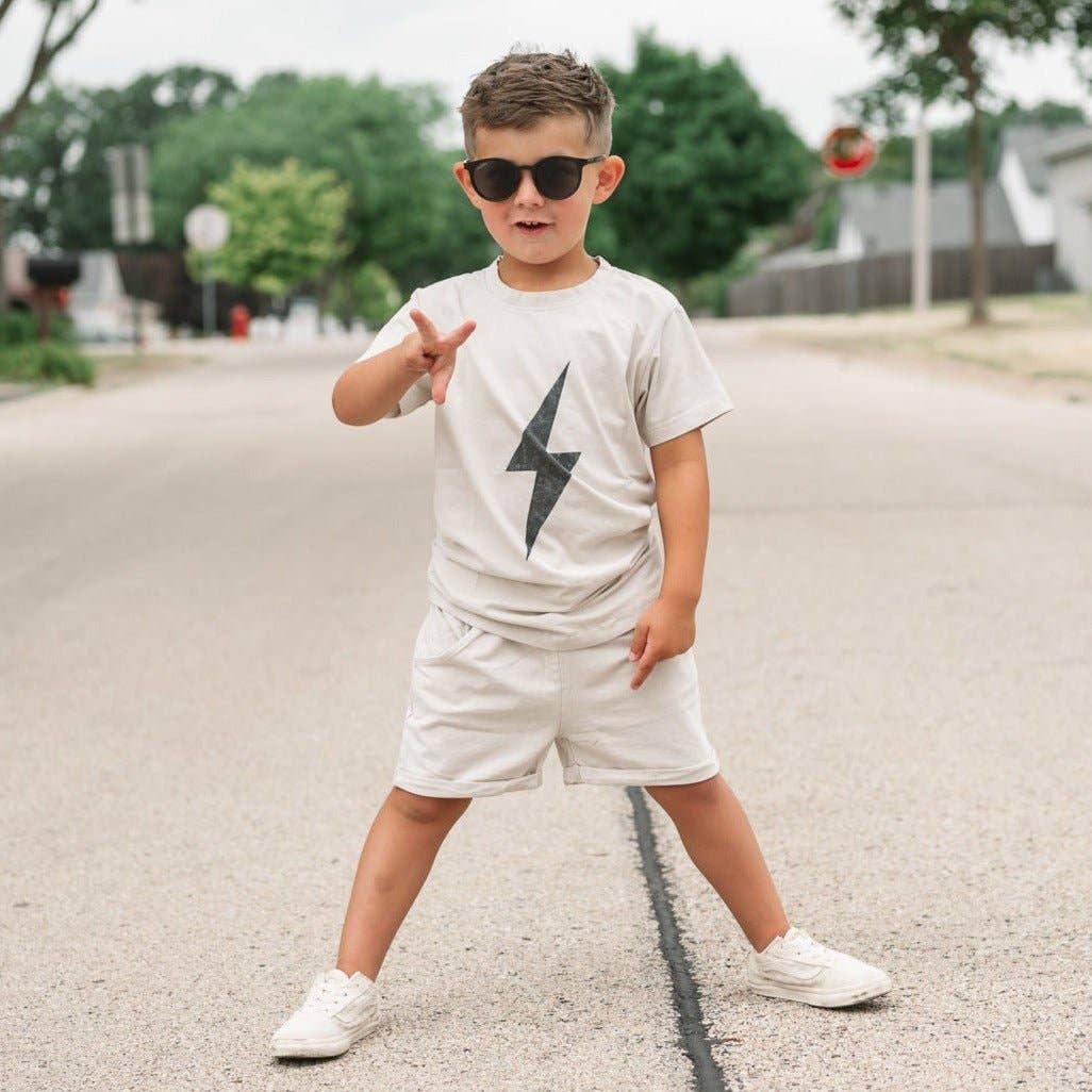 Little Rad Things - Wholesale Screen Printed T-Shirt - Kids - Boys Clothes Greige Acid Wash Spark Tee - USA Made7