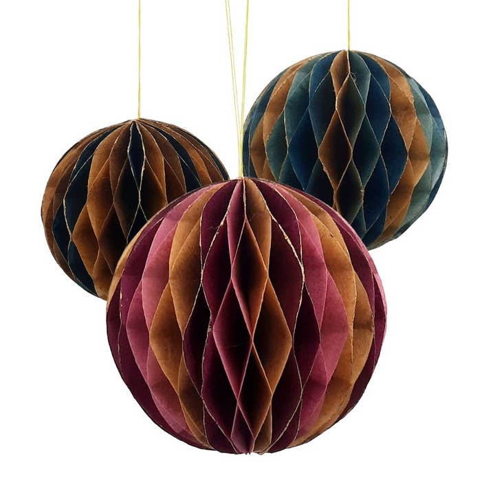 Koperberg - Wholesale Ornament - Honeycomb Ball, handmade paper4
