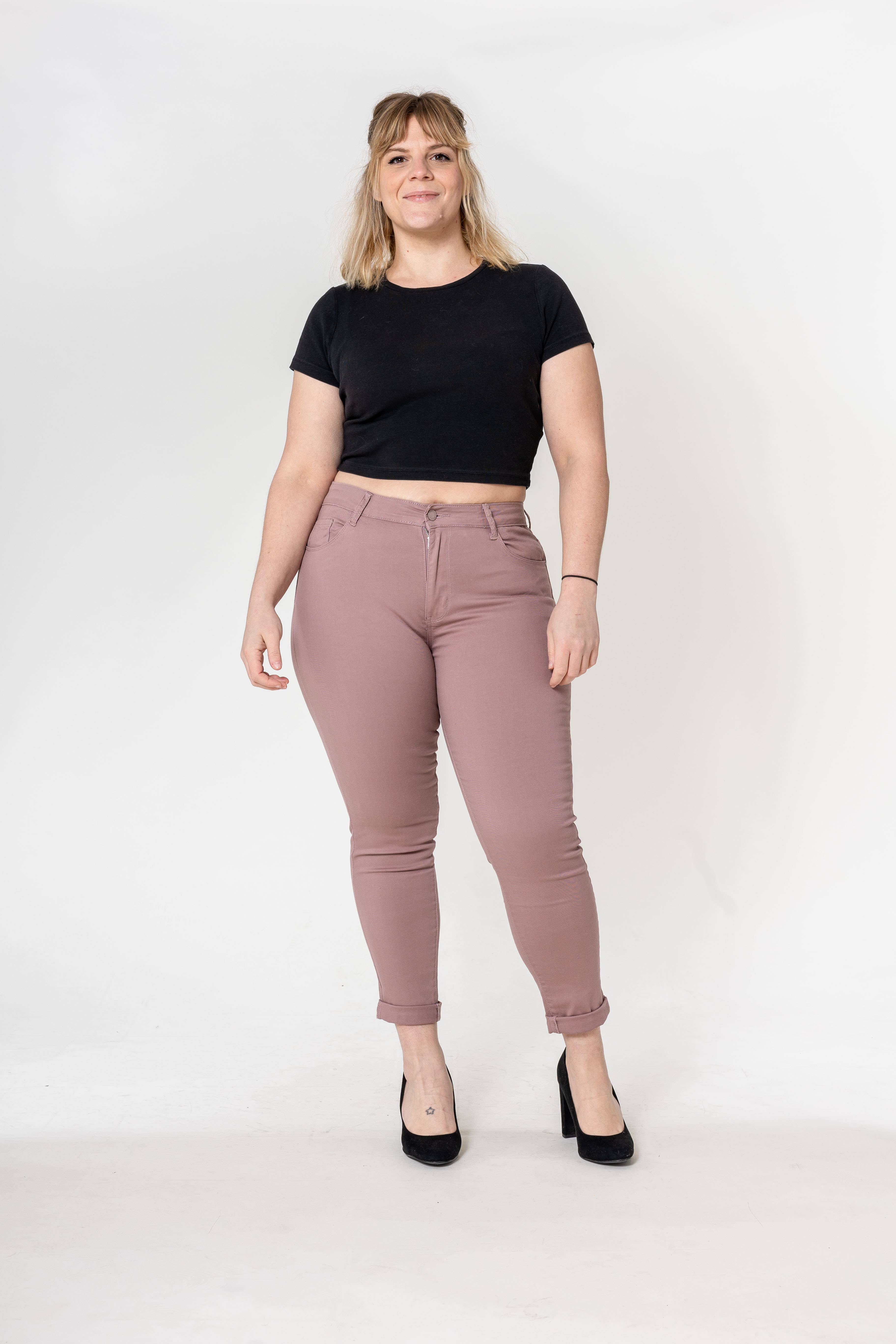 Nina Carter – Calças - Mulher por atacado – Tamanho Plus Curve Plus Tamanho Voltar ao Pescoço P19968