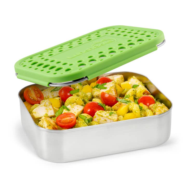 LunchBots Medium Bento Uno Green Dots for wholesale by LunchBots