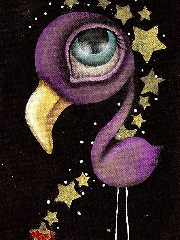 Purple Flamingo - Art Print for wholesale by Black Market Art