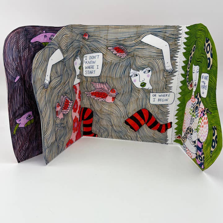 Erika Rier - Wholesale Arts & Entertainment Book - In These Tangled Webs, Illustrated Art Zine with Handcut Pag4