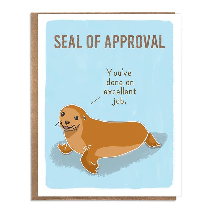 Seal of Approval; Funny and Cute Congratulations Card; Funny Graduation Card; Funny and Cute Support Encouragement Card: Good Job Card for wholesale by A Zillion Dollars