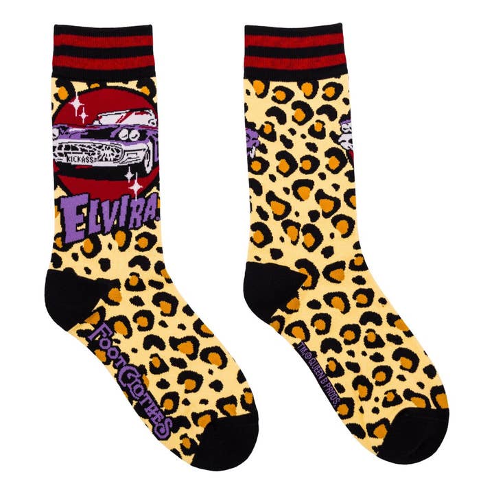 FootClothes LLC - Wholesale Socks - Unisex - Elvira Macabre Mobile Crew Socks