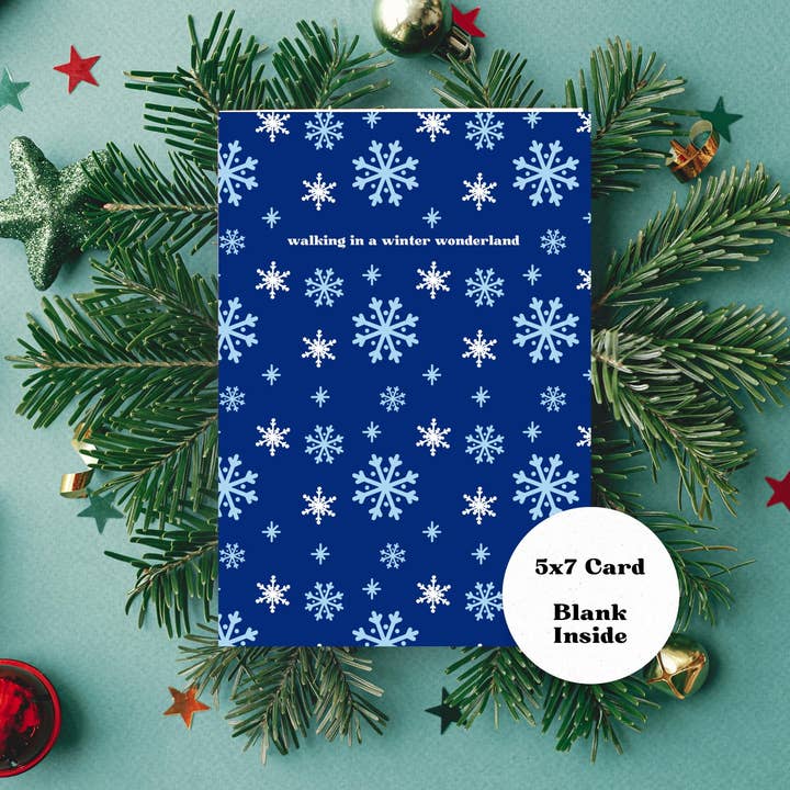 Cartão Floco de Neve Azul — Cartão de Floco de Neve 5x7 Dobrado por atacado de Phillips & Co Designs