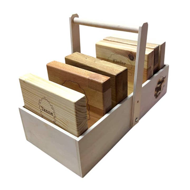 Hout & Boom: De identificatieset, 6 inheemse houtblokken in een doos voor wholesale door Die Werkkiste