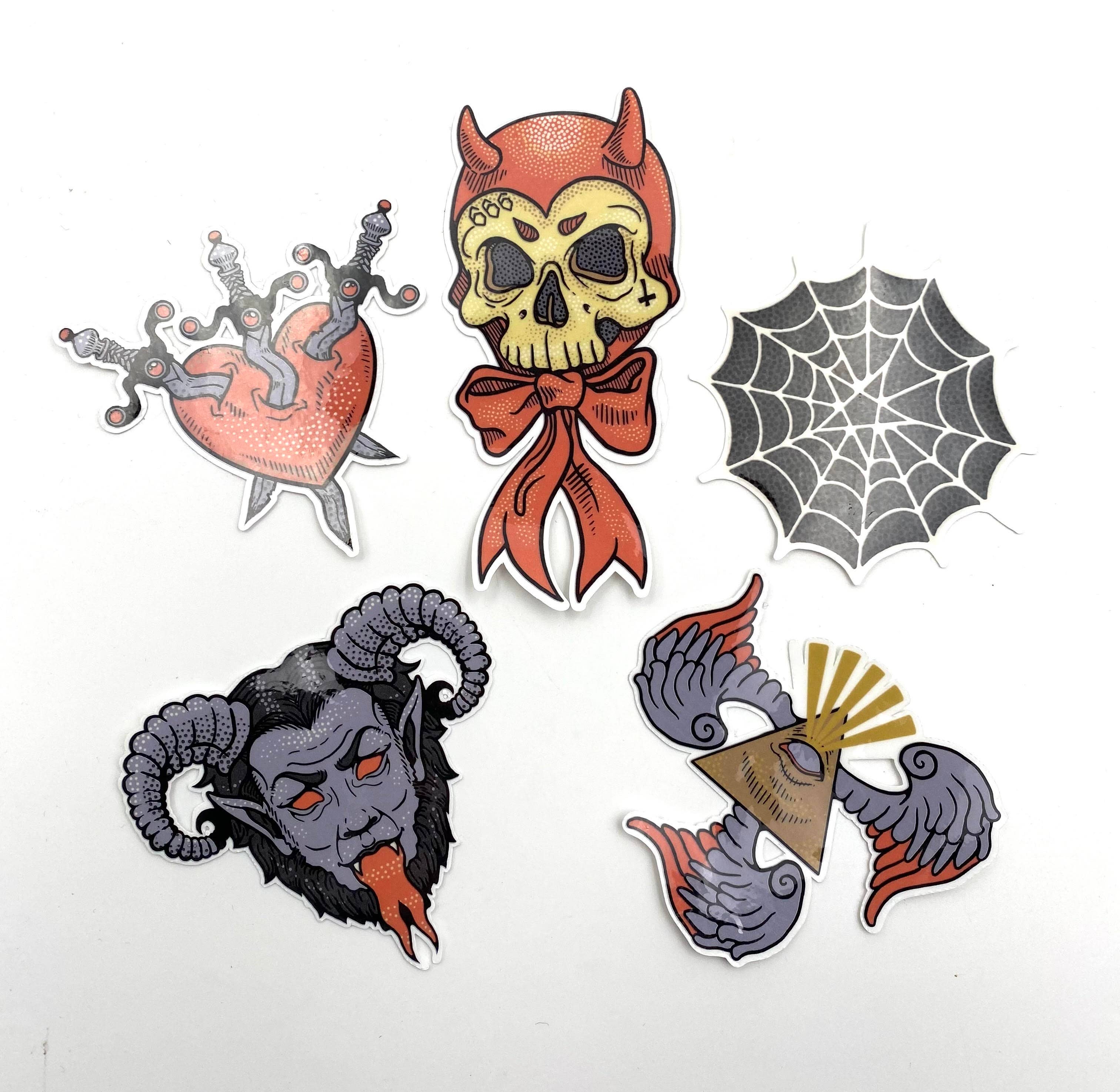 Psychic circle oddities – Großhandel Aufkleber – Okkultist-Aufkleber-Set! 5 hochwertige Vinylaufkleber! Tattoo2