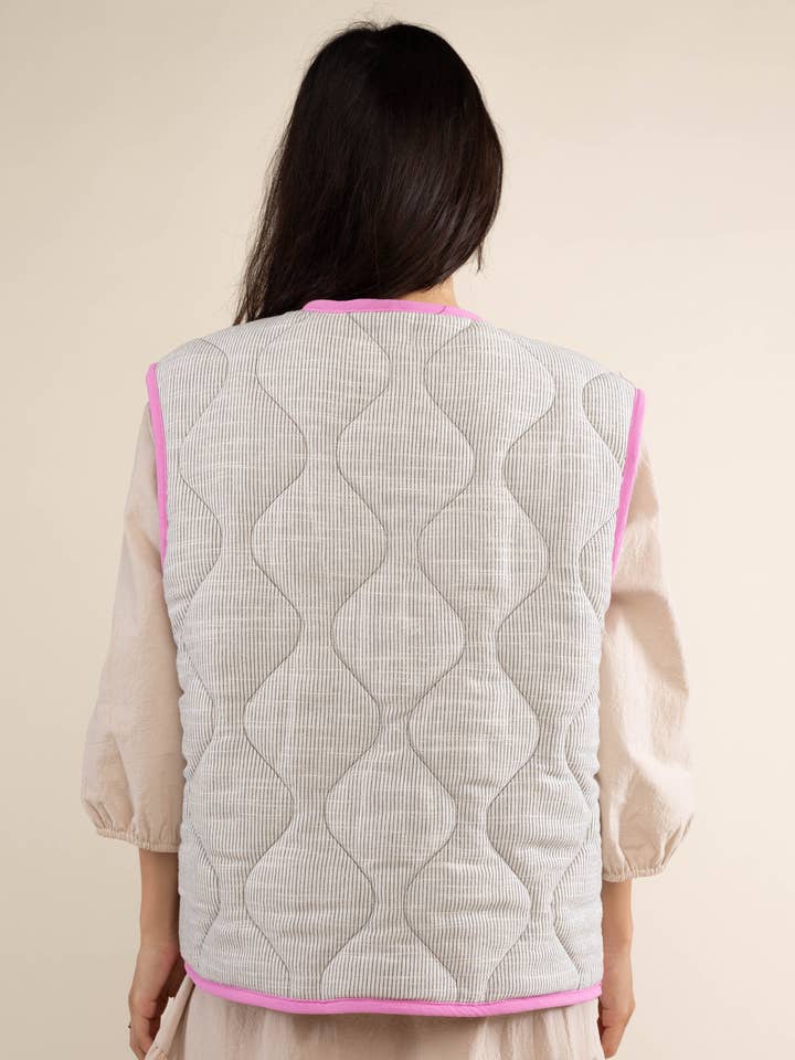Guava Nubi Quilted Vest - Plus Size for wholesale on Faire