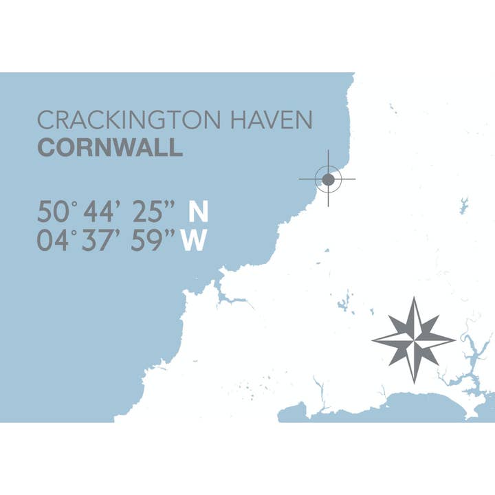Imprimer la carte côtière de Crackington Haven pour la vente par SeaKisses