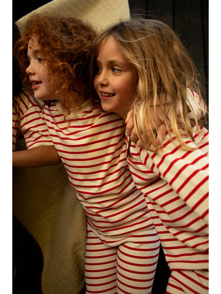 Sleepy Doe - Wholesale Sleepwear set – Kids - KIDS CLASSIC SET | RED & OATMEAL BRETON2