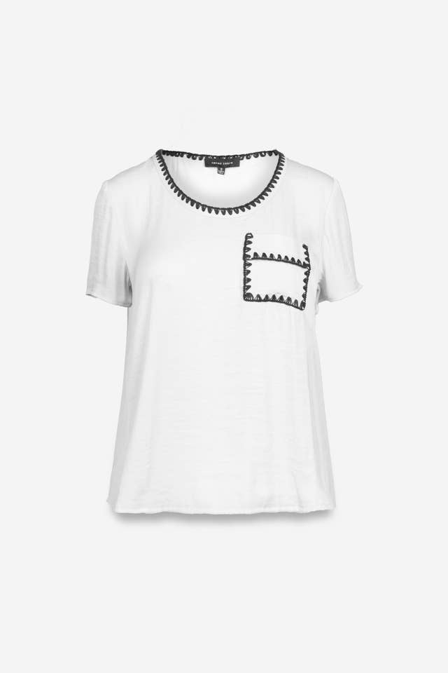 Naked Zebra - Vendita all'ingrosso Camicetta - Donna - Blusa a maniche corte con punto coperta14