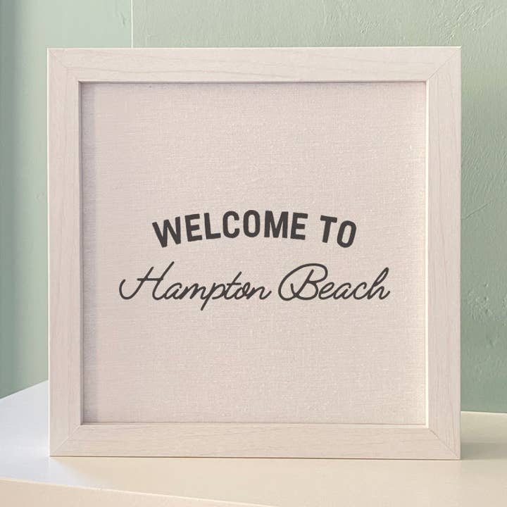 Bem-vindo ao Beach Custom - Placão com moldura personalizada por atacado de Cottage Shore