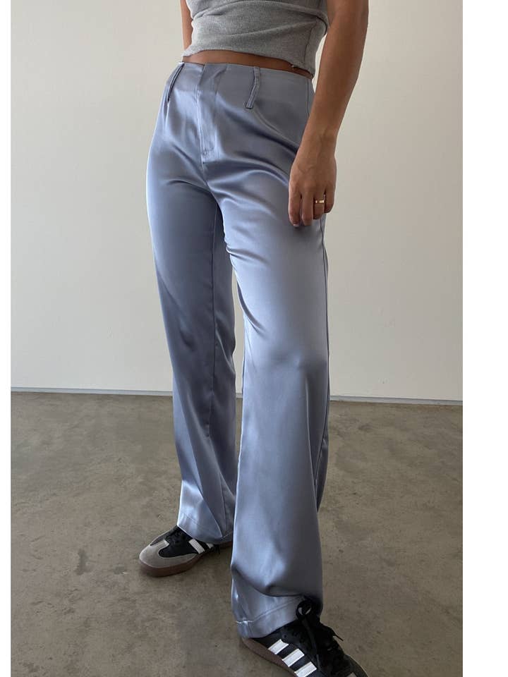 SATIN STRAIGHT LEG PANTS for wholesale by Et Clet