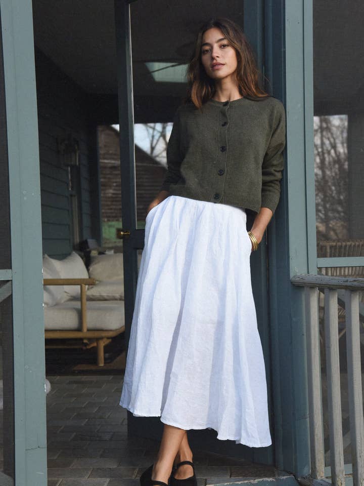 The Cashmere Kaia Cropped Cardigan // Fern for wholesale by Beachwood The Label