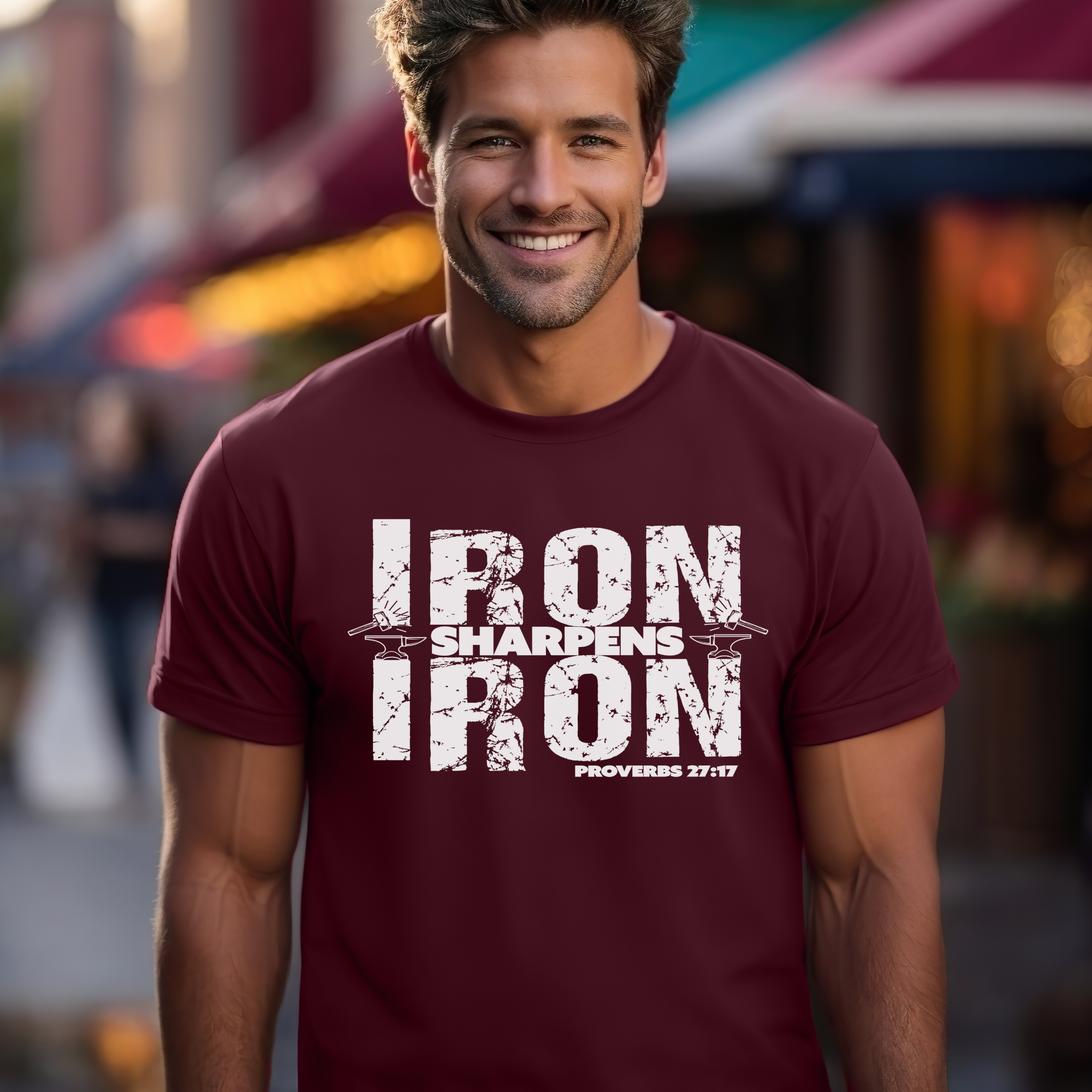 Love Ann Joy Apparel, LLC - Wholesale Screen Printed T-Shirt - Men's - Iron Sharpens Iron Shirt - Proverbs 27:17 Christian T-Shirt6