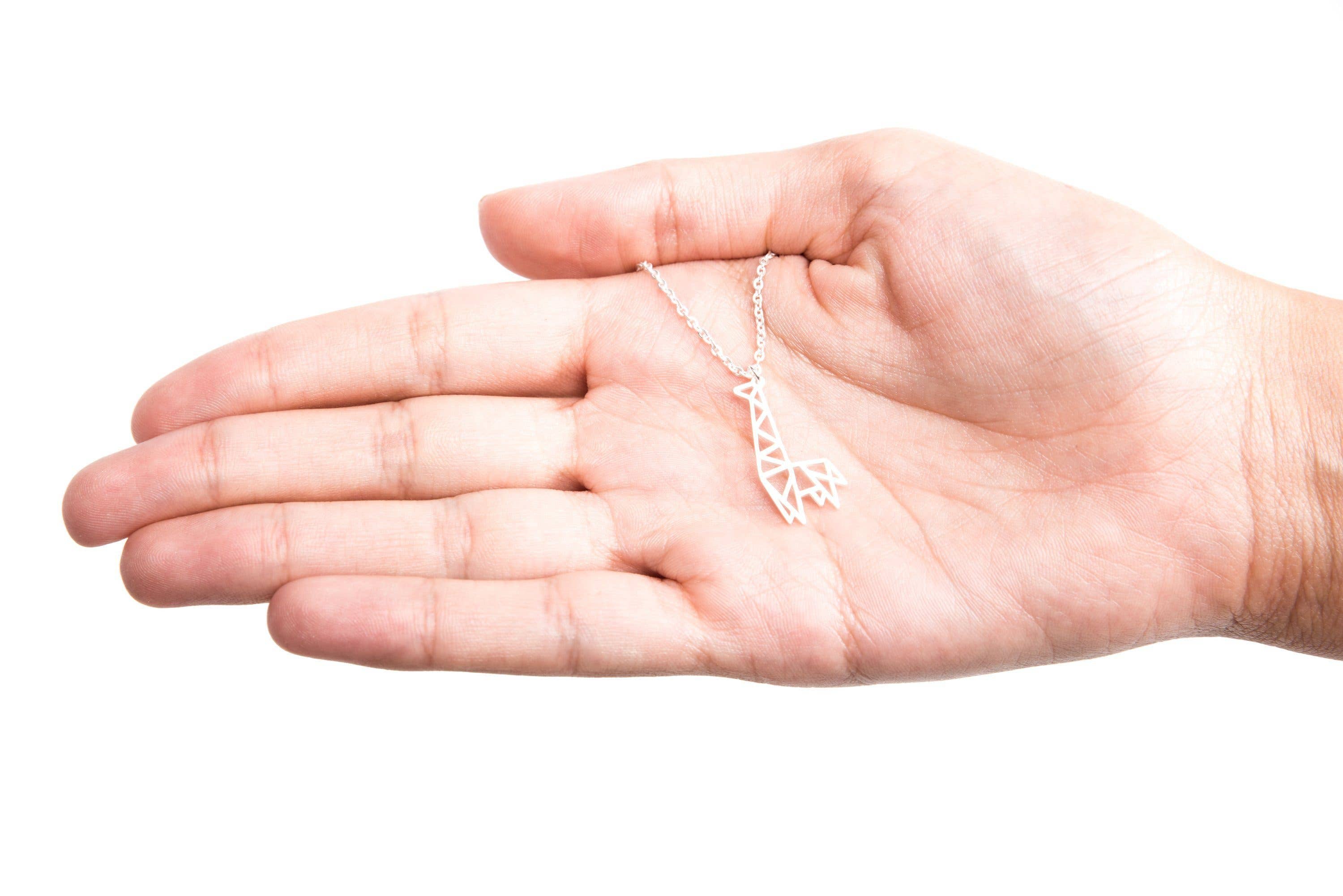 La Menagerie - Wholesale Halskettinghanger - Giraffe zilveren origami ketting8