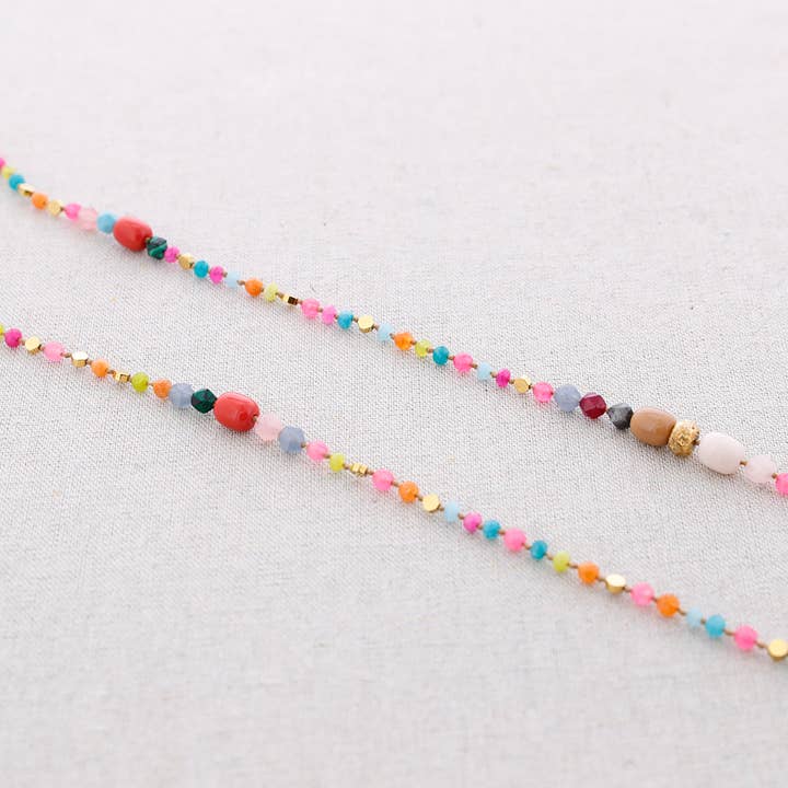 La Cuerda De Sol - Wholesale Beaded/Pearl Necklace - Long Steel Stone Necklace