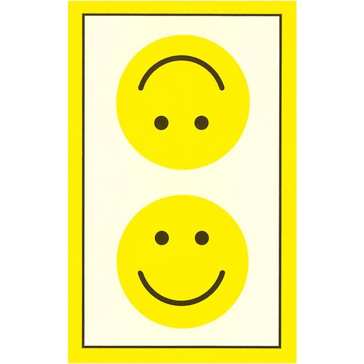 Postcard SZ-49 Yellow Opposed Happy Faces for wholesale by Found Image Press