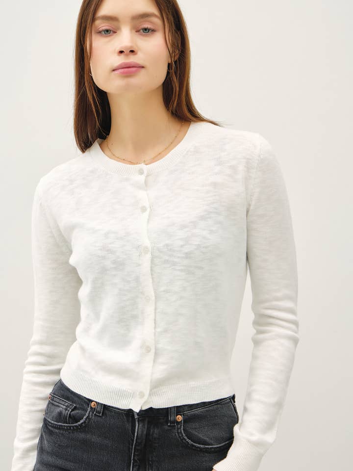 COTTON SLUB BUTTON UP CARDIGAN for wholesale by Be Cool