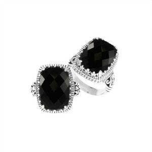 AR-6141-OX Black Onyx Sterling Silver Ring – Wholesale Balinese Jewelry for wholesale by Bali Designs