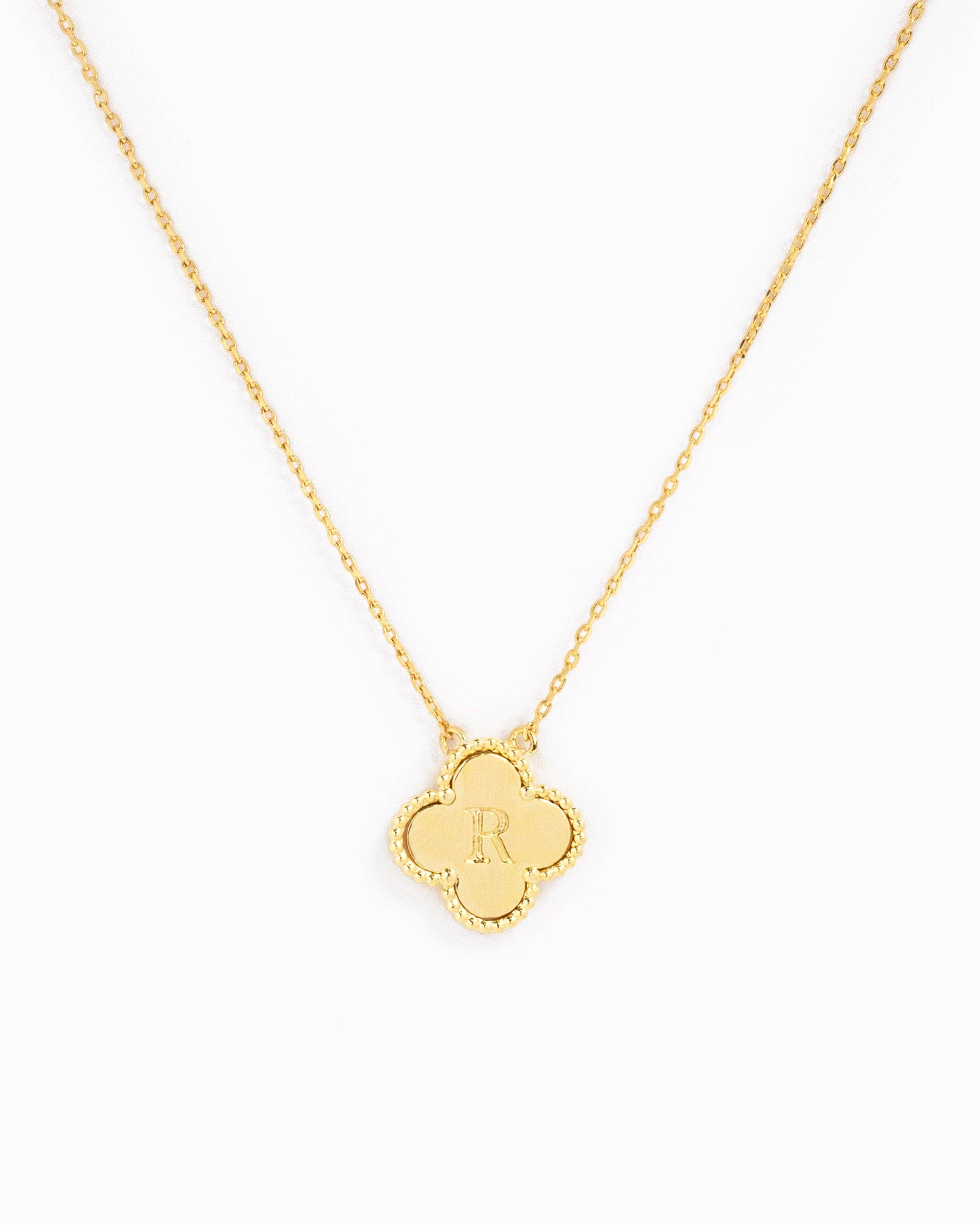 Sessori - Wholesale Pendant/Charm Necklace - Clover Letter Initial Pendant Necklace14
