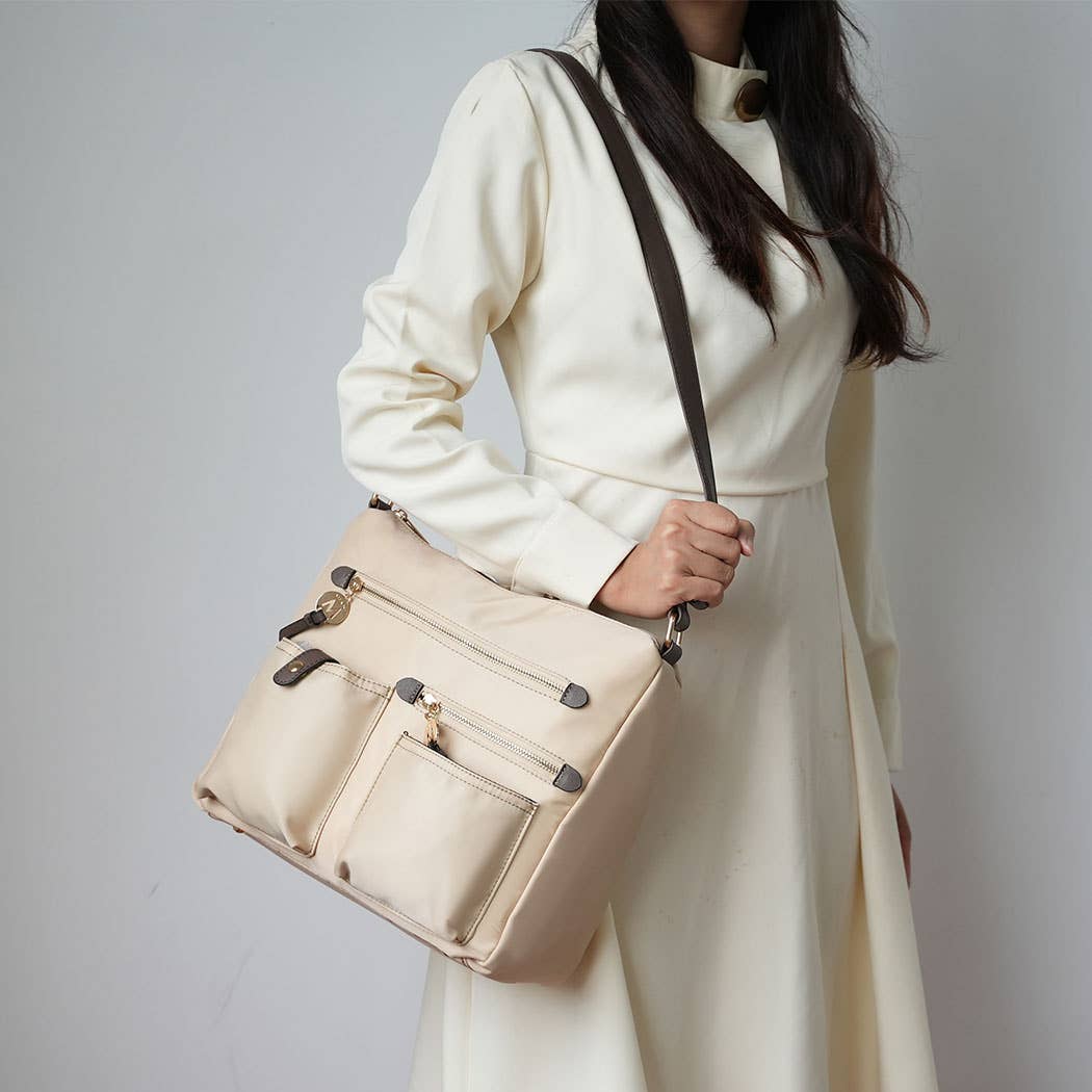 MKF Collection - Wholesale Shoulder Bag - Women's - Serena Color-Block Nylon Women Shoulder Handbag by Mia K11