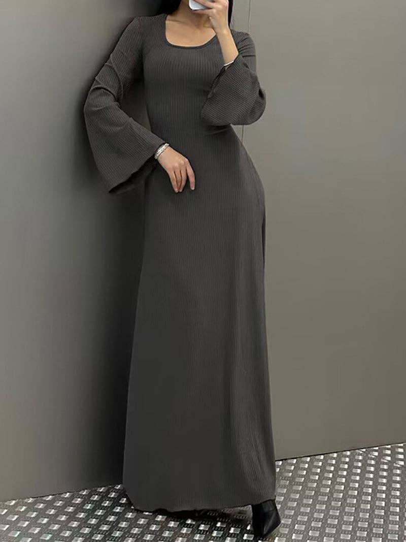 safistyle - Wholesale Dress - Women's - Flare Sleeves Square Neck Maxi Dress15