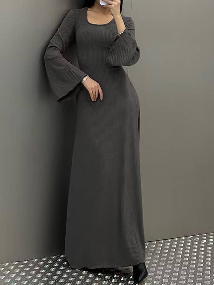 safistyle - Wholesale Dress - Women's - Flare Sleeves Square Neck Maxi Dress15