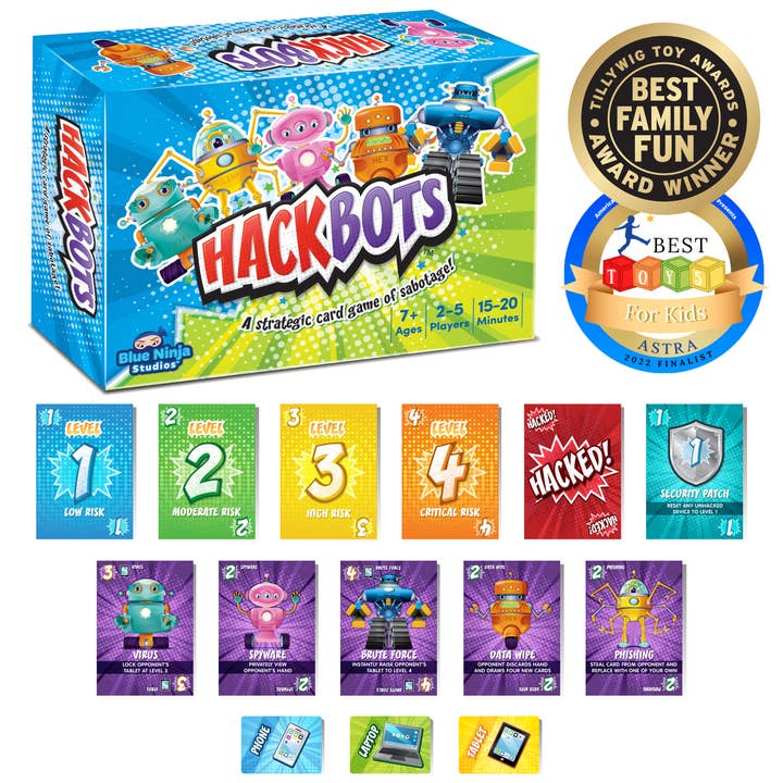 Blue Ninja Studios - Wholesale Card Game - HackBots Family Strategy Card Game1