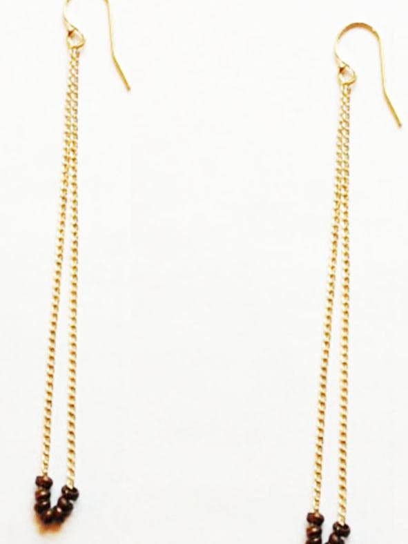 Oorbel met lange trade-kralen voor wholesale door Zahavah Jewelry