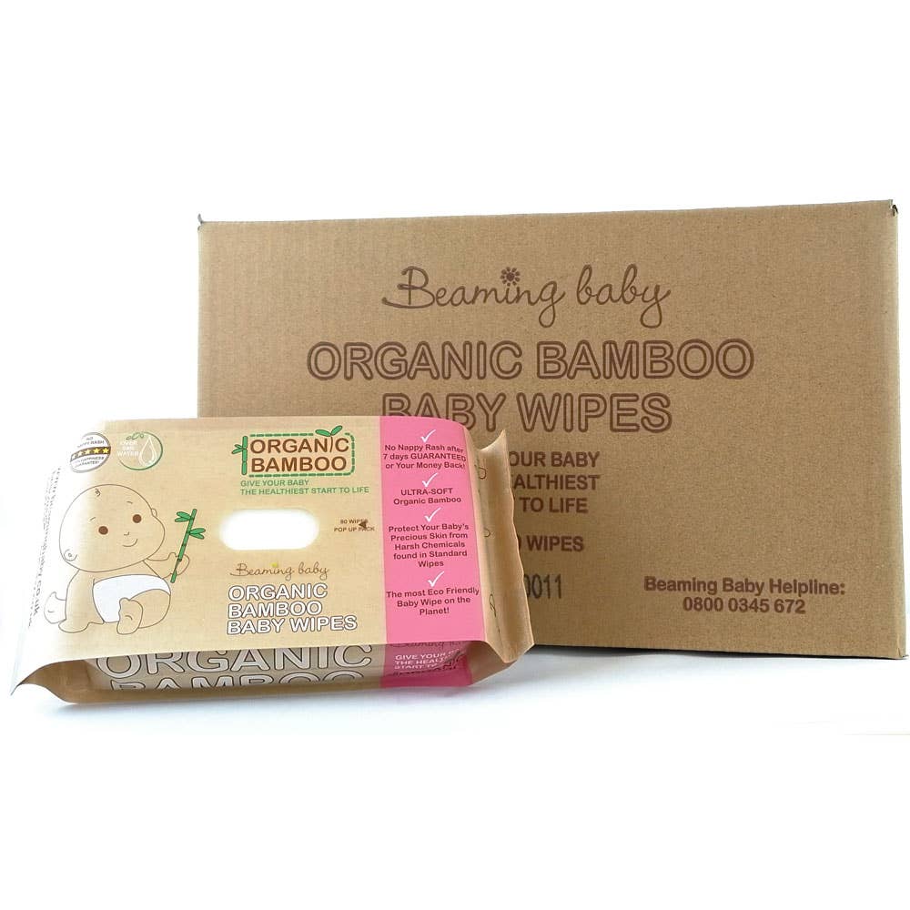 Beaming Baby – wholesale Face & body wipes – Baby – Organic Bamboo Baby Wipes (80 wipes/pack)1