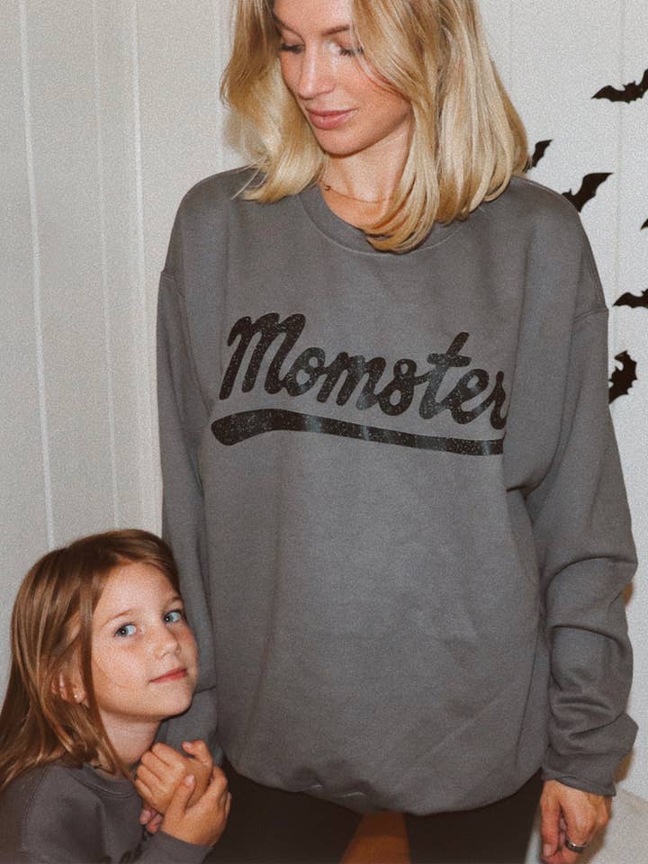 Momster Crewneck—Black for wholesale by Winny