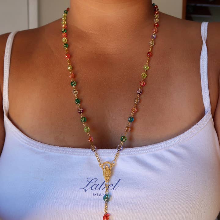 Veelkleurige Kralen Rozenkrans Ketting voor wholesale door B Jewels By Brit