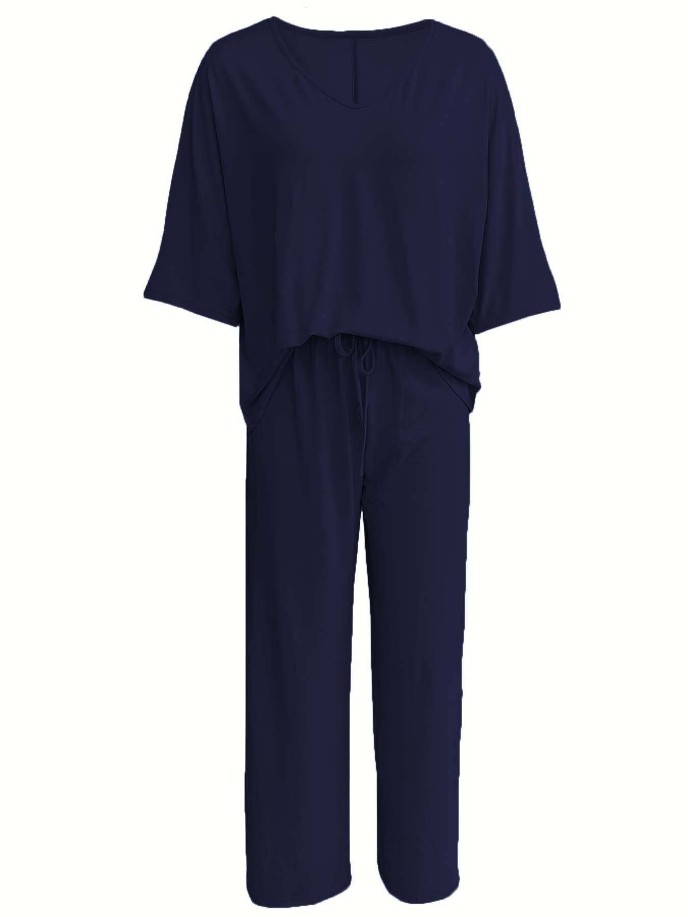 HIDDENBRAND - Wholesale Top & Pant Set (NOT Loungewear) - Women's - Lazy batwing top & wide-leg pants set loungewear4