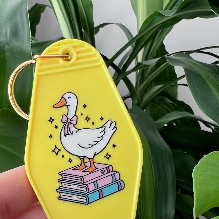 Silly Goose Book Club Keychain for wholesale by Glitter Paper Scissors