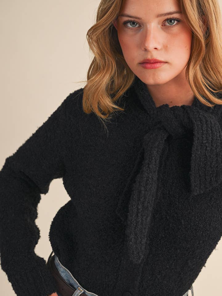 &MERCI - Wholesale Cardigan - Women's - TYING NECK SWEATER CARDIGAN MSW110276