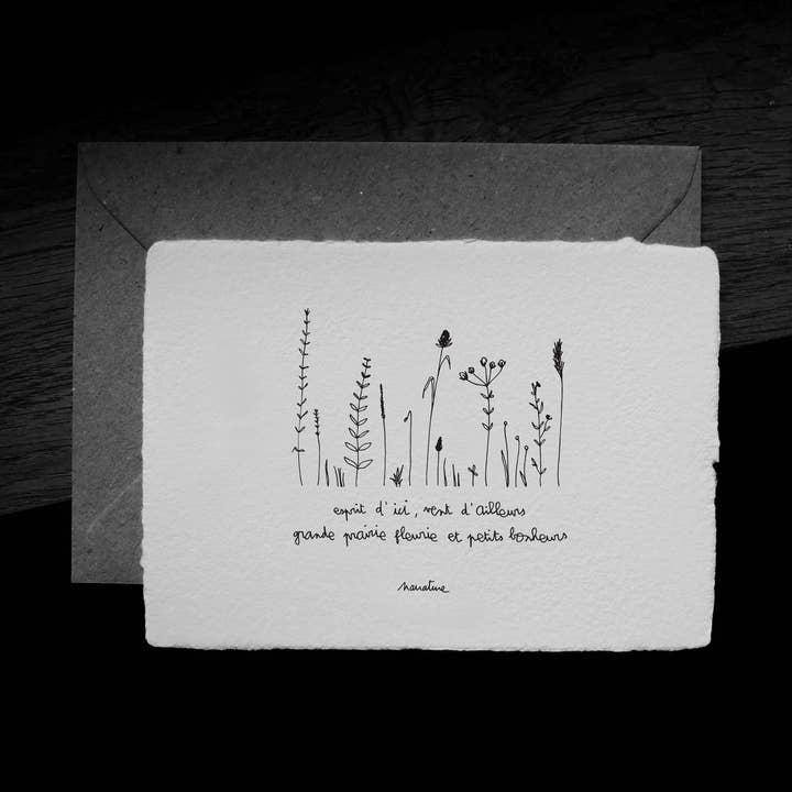 Vents d'Elsewhere - 10x15 card and recycled envelope for wholesale by Narrature