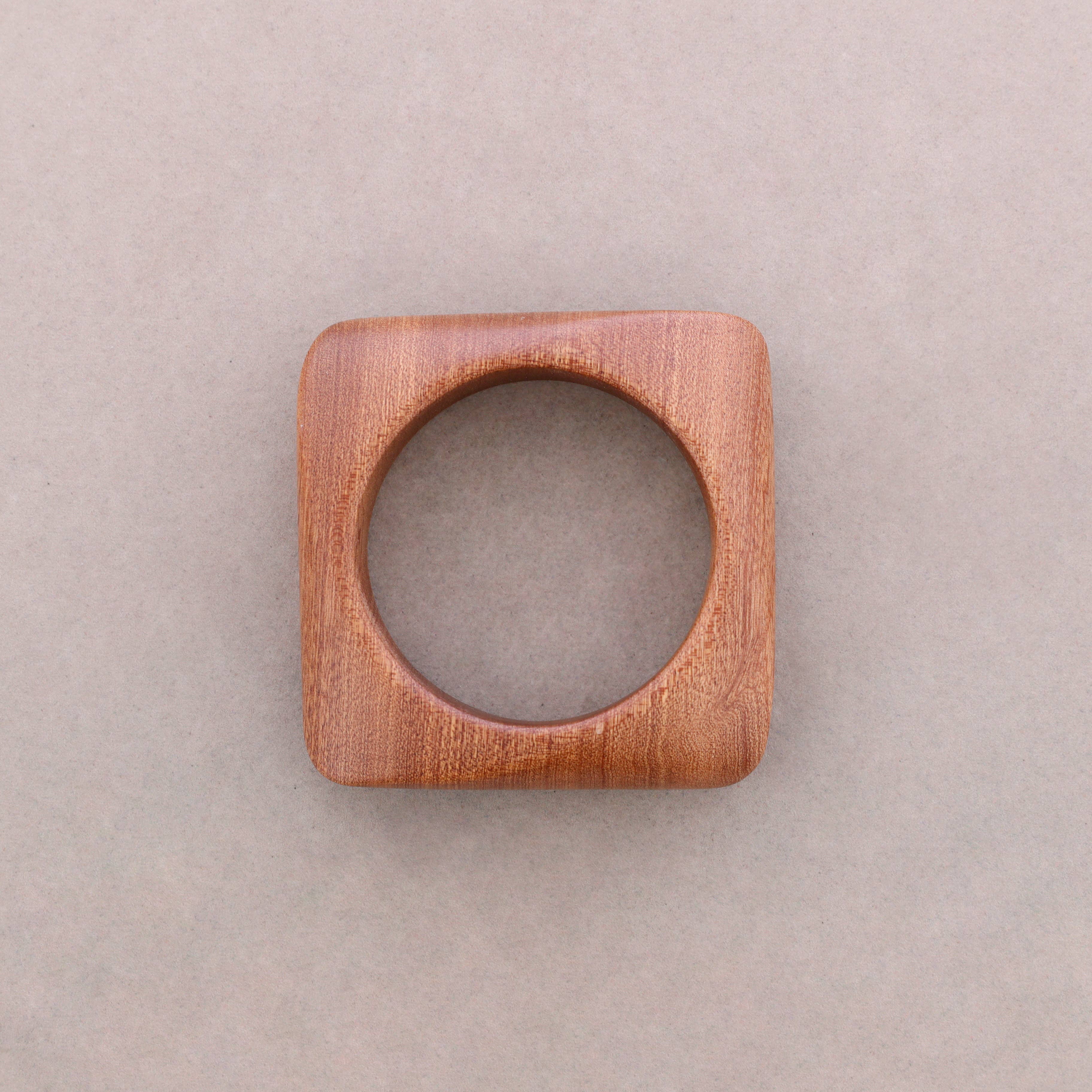 Sonata - Wholesale Snap Jewelry - Square Rigid Wooden Bracelet3