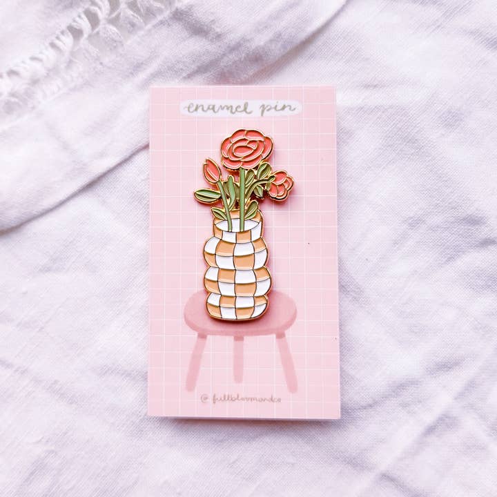 Full Bloom and Co. – Großhandel Anstecker/Button – Blumenvase, emailliert0