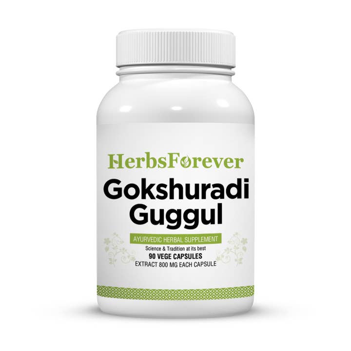 Complément ayurvédique Gokshuradi Guggulu 90 capsules 800 mg pour la vente par HerbsForever