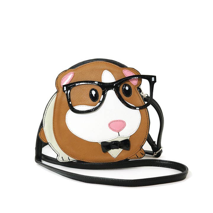 Nerdy Guinea Pig Shoulder Crossbody Bag in Vinyl Material for wholesale by COMECO INC