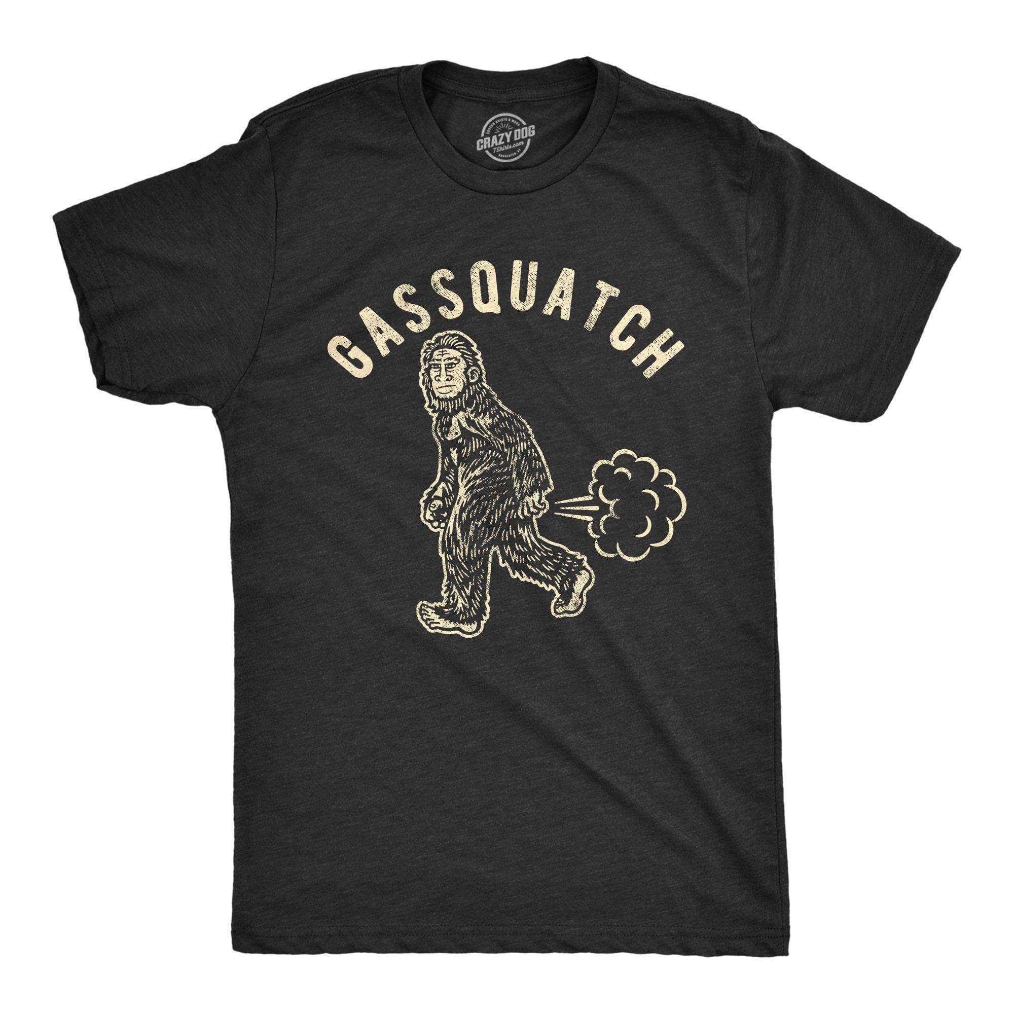 Heather Black Gassquatch Funny Mens Bigfoot Sassquatch T Shirt Toilet for wholesale on Faire0