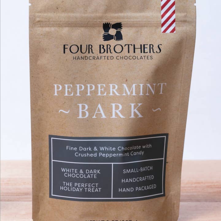 Four Brothers Chocolates - Wholesale Chocolate Covered Sweets - 1/2 lb. Pouch Peppermint Bark0