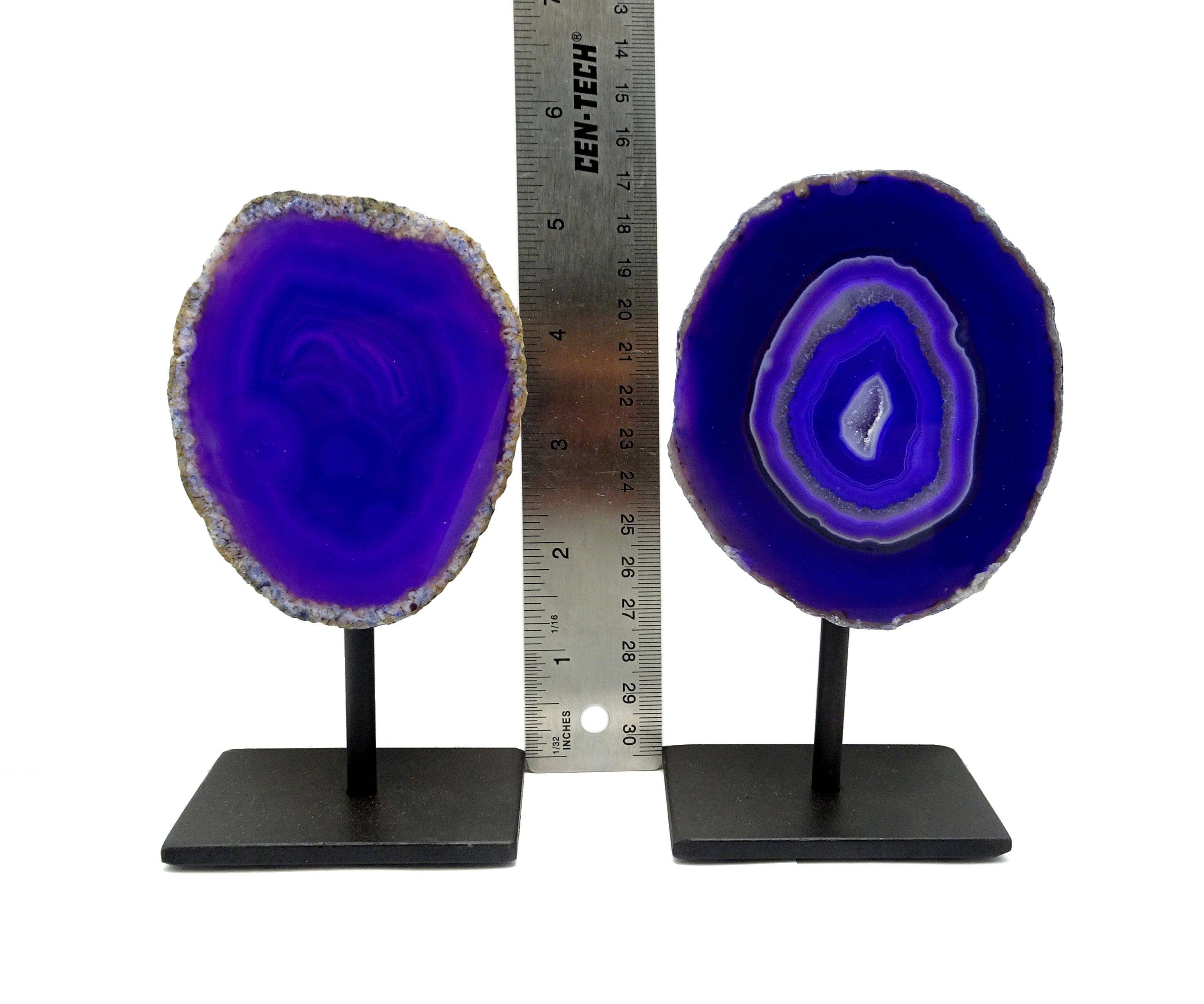 Rock Paradise - Wholesale Decorative Tabletop Object - Agate Geode Crystal Druzy Rock on Metal Base Home Decor7