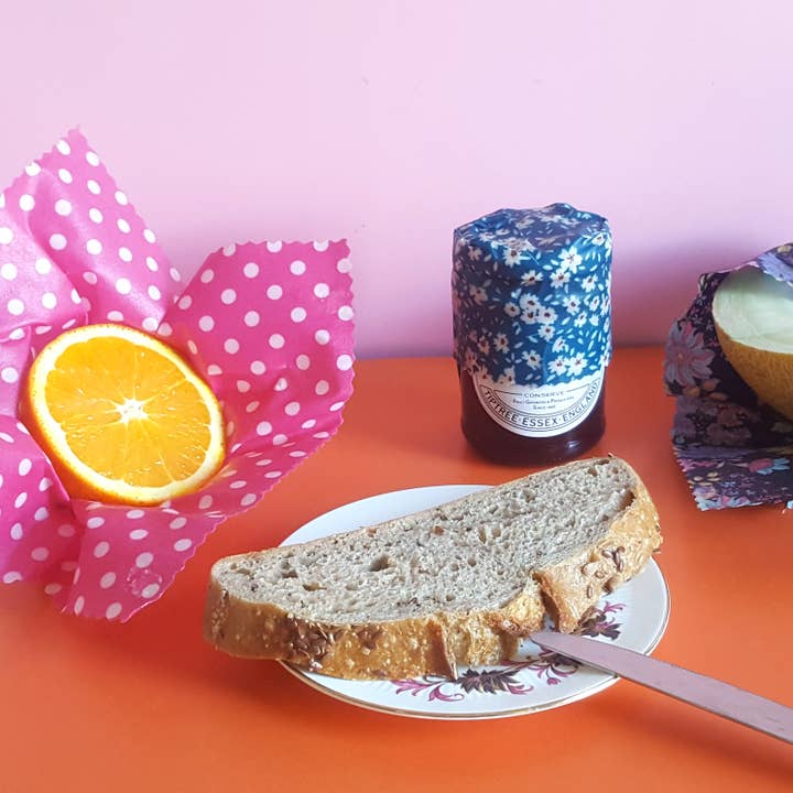 Honey Bee Good – wholesale Livsmedelsförvaring omslag/väska – Fynda HANDGJORDA bivaxdukar | Set om 35